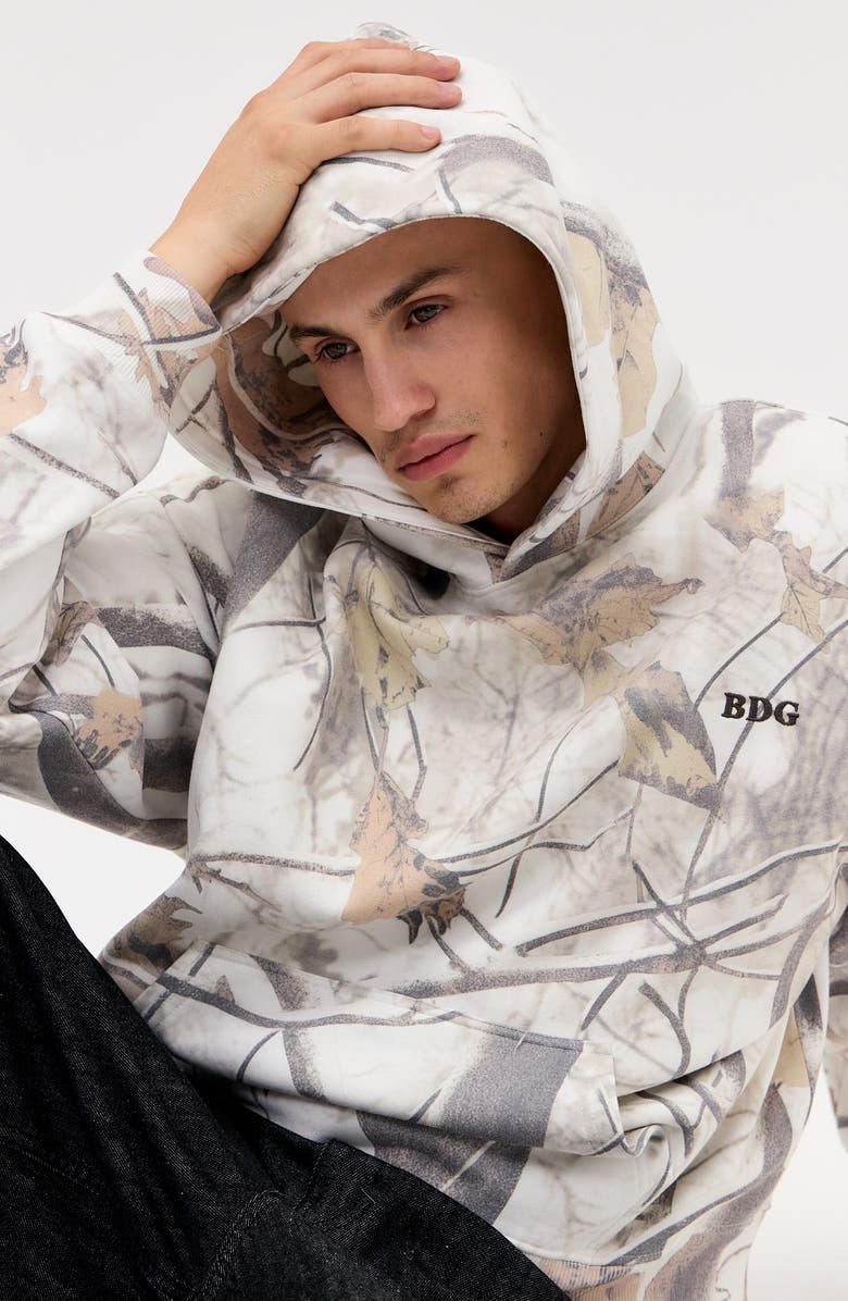 BDG Urban Outfitters Leaf Camo Hoodie, Alternate, color, White Barko