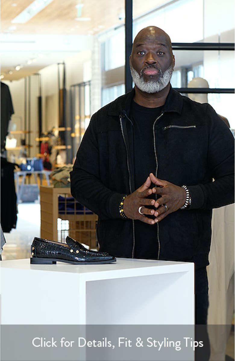 Croc Embossed Square Toe Loafer, sales video thumbnail