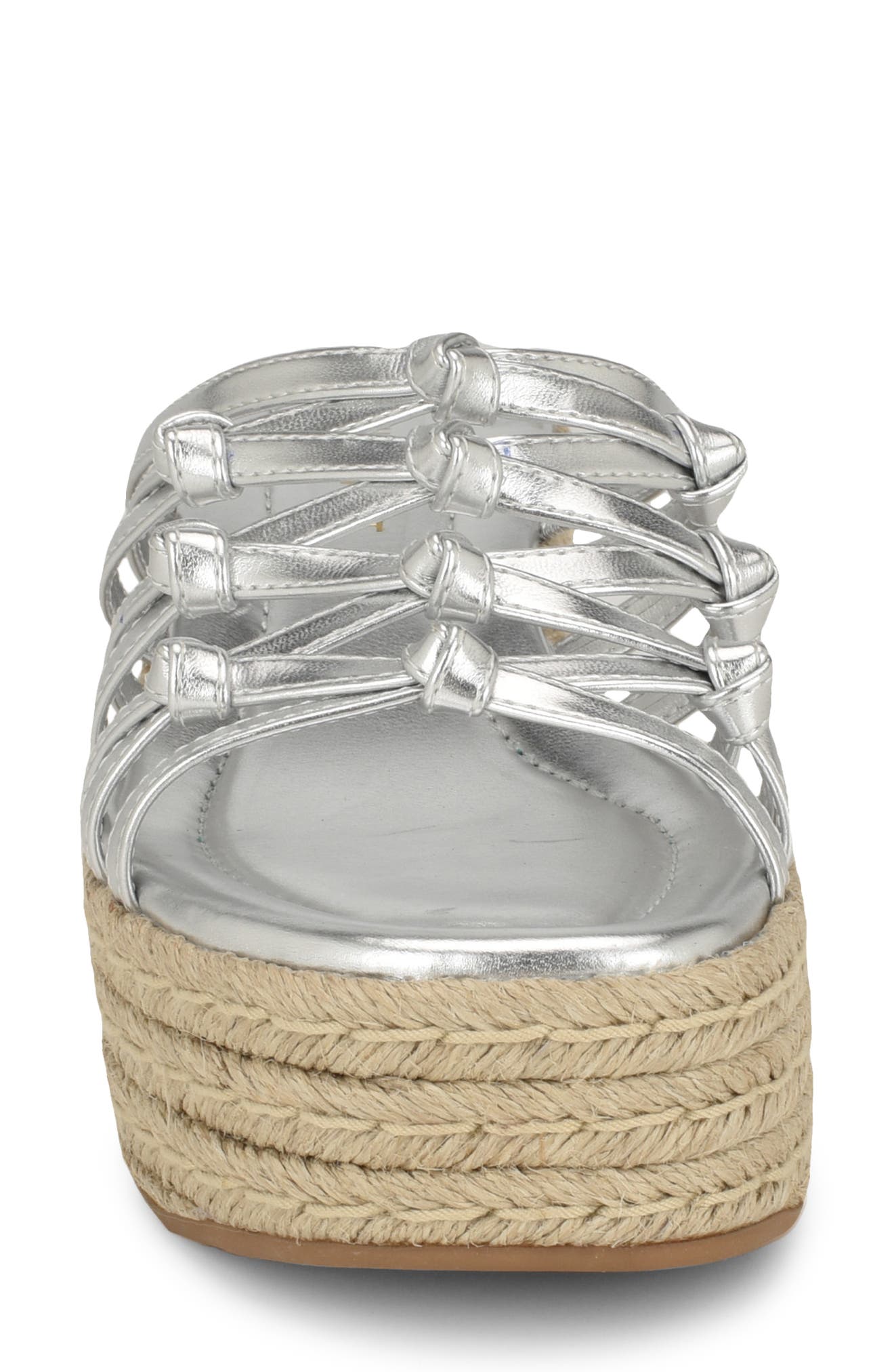 Nine West Cristy Espadrille Wedge Sandal, Alternate, color, Silver