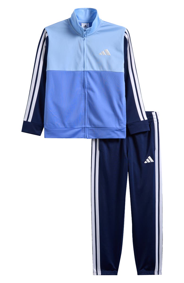 adidas Kids' Colorblock Tricot Jacket & Pants Set, Main, color, Light Blue