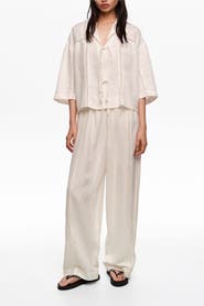 Bimba y Lola Wide-Leg Linen-Blend Trousers