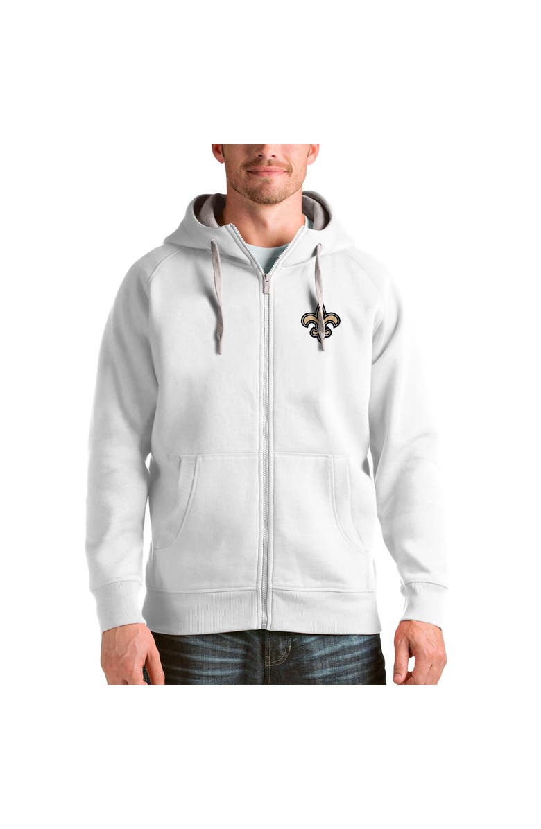 ANTIGUA Men's Antigua White New Orleans Saints Victory Full-Zip Hoodie, Alternate, color, 