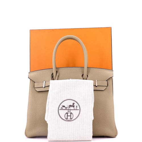 Pre-owned Hermes Hermes Birkin Handbag Light Clemence With Palladium Hardware 30 In Nude