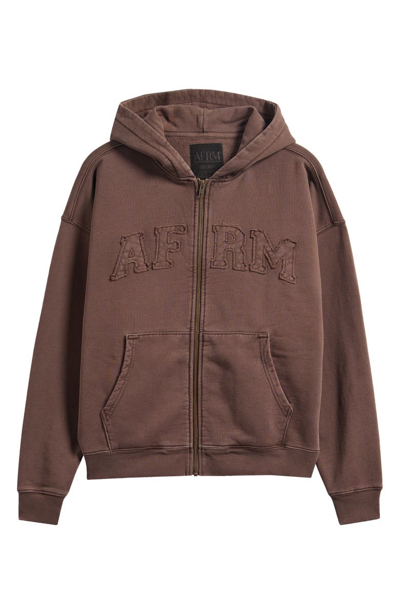 AFRM Cameron Cotton Zip Hoodie, Alternate, color, Espresso