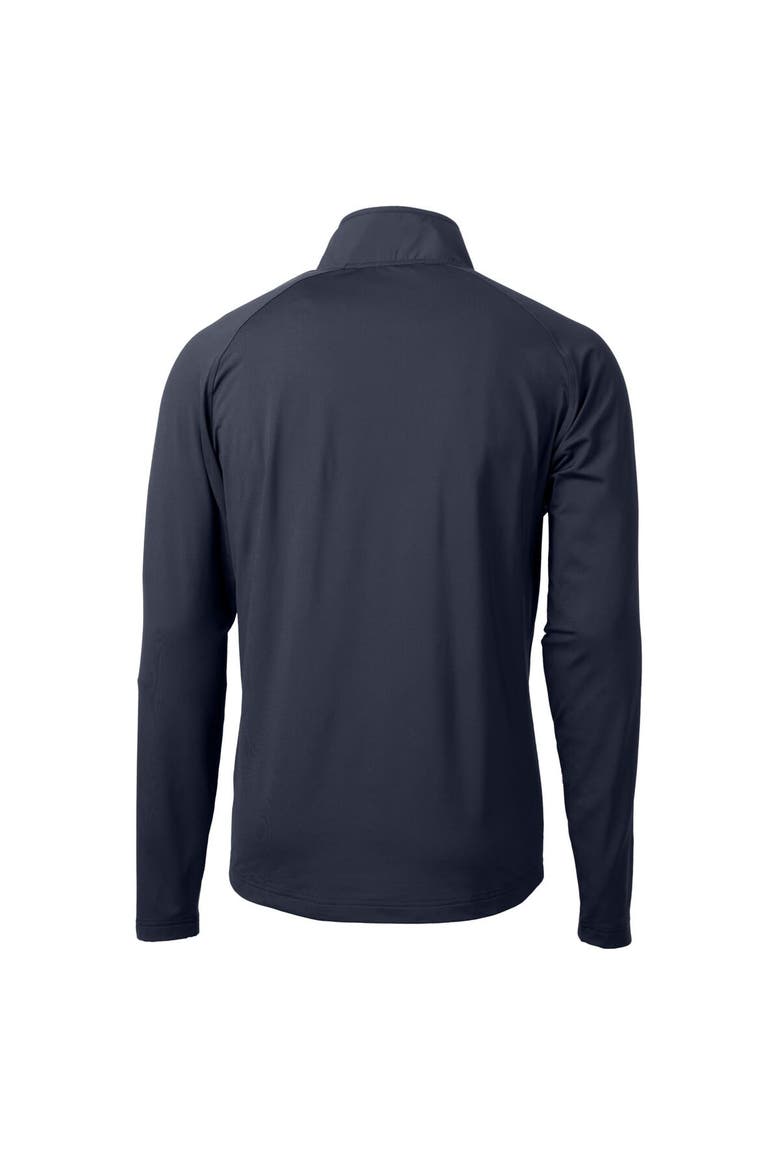 Men's Cutter & Buck  Navy Toledo Mud Hens Adapt Eco Knit Hybrid Recycled Quarter-Zip Top, Alternate, color, Navy