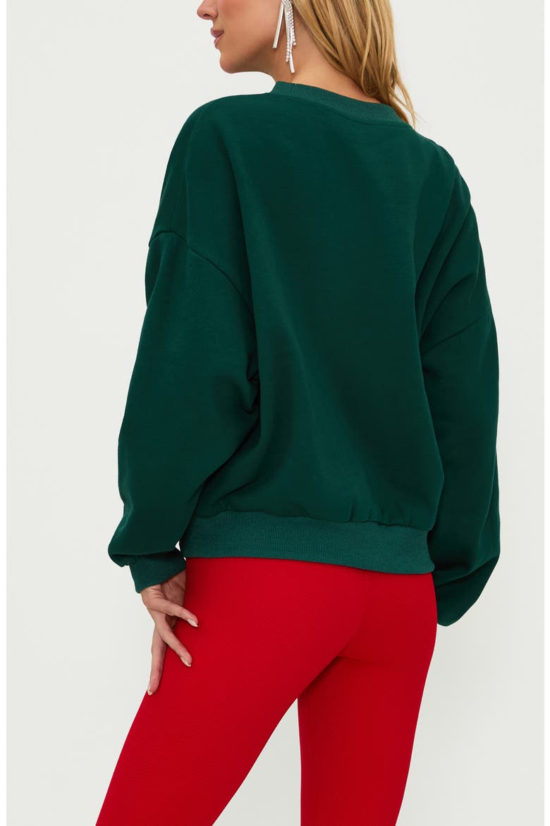 Deven Graphic Crewneck Sweatshirt, Alternate, color, PINE GREEN