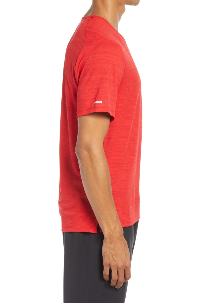 Men's Dri-FIT Miler Reflective Running T-Shirt, Alternate, color, UNIVERSITY RED/ REFLECTIVE