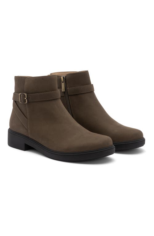 Abeo Compass Buckle In Olive Nubuck - Regular