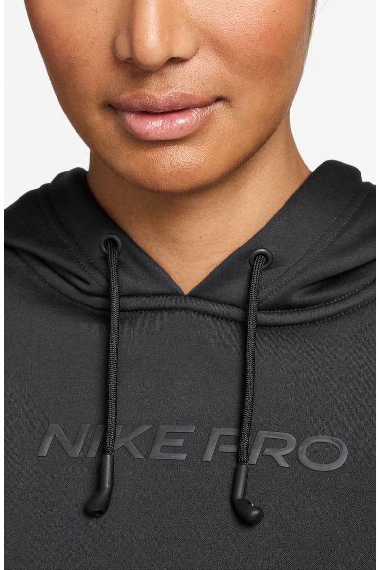 Pro Therma-FIT Fleece Hoodie, Alternate, color, BLACK/ WHITE