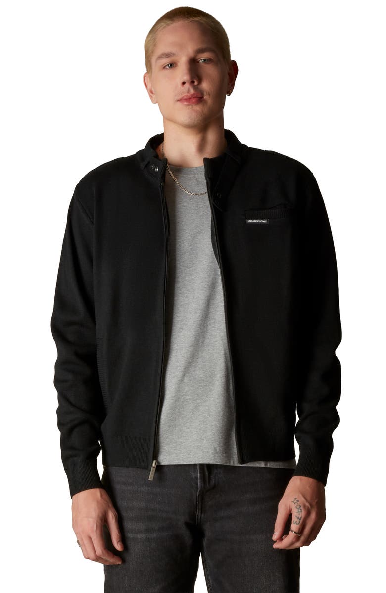 Members Only Men's Iconic Racer Sweater, Alternate, color, Black