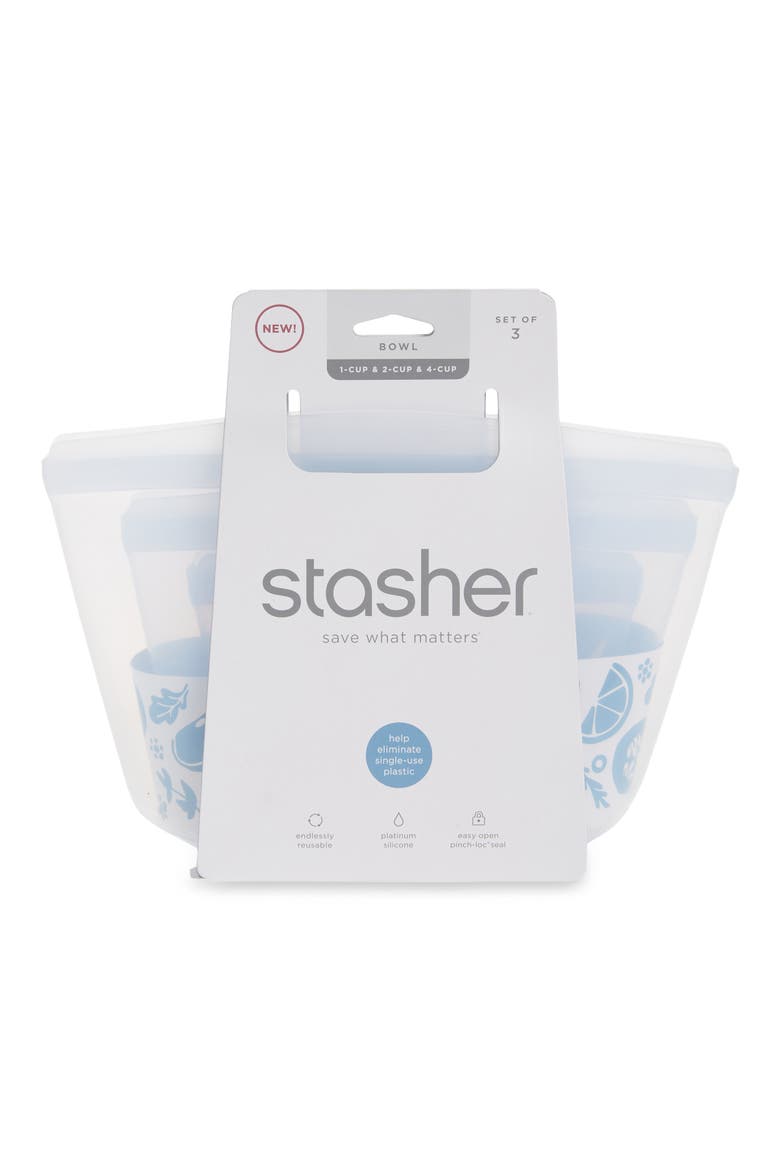 3-Pack Reusable On-The-Go Bowls, Alternate, color, CLEAR