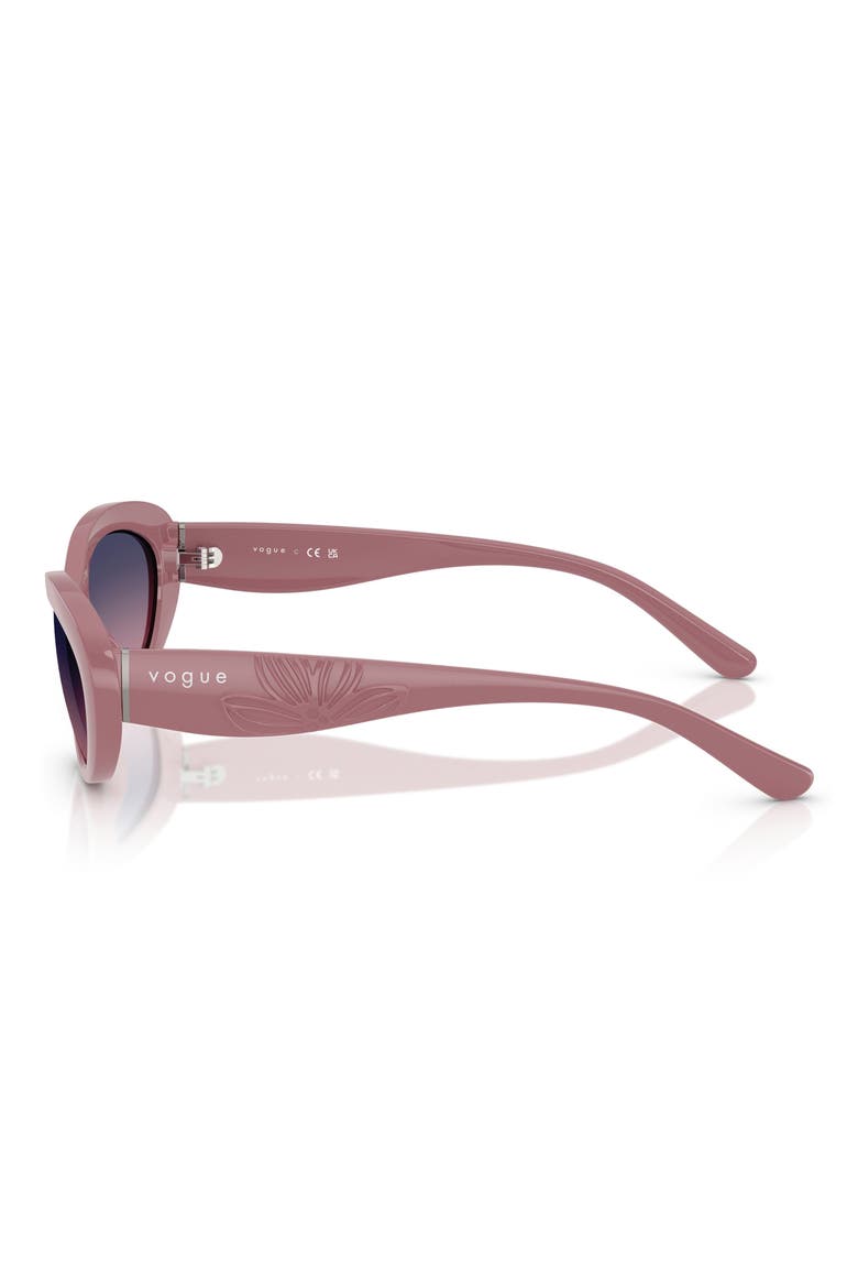 55mm Polarized Oval Sunglasses, Alternate, color, PINK