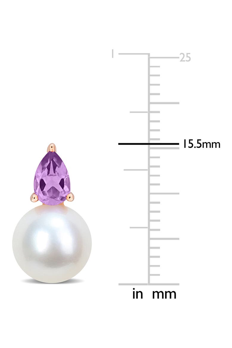 Amethyst & Freshwater Pearl Stud Earrings, Alternate, color, PURPLE