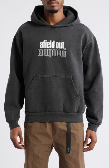 Afield Out Hardware Cotton Graphic Hoodie In Black