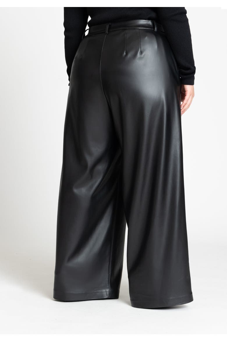 Wide Leg Faux Leather Pant, Alternate, color, BLACK ONYX