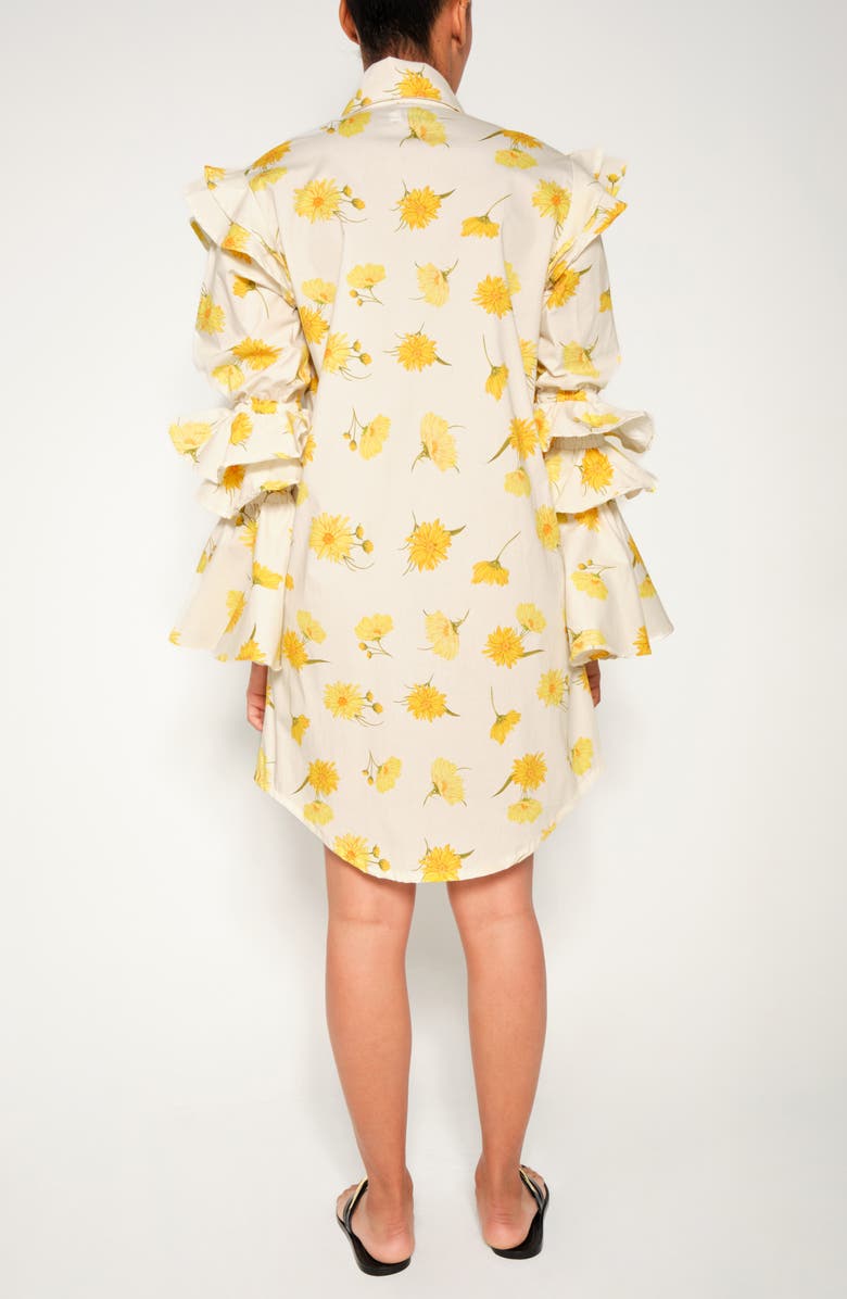 The Lulo Project The Night Owl Floral Long Sleeve Stretch Cotton Shirtdress, Alternate, color, Maxi Daisy