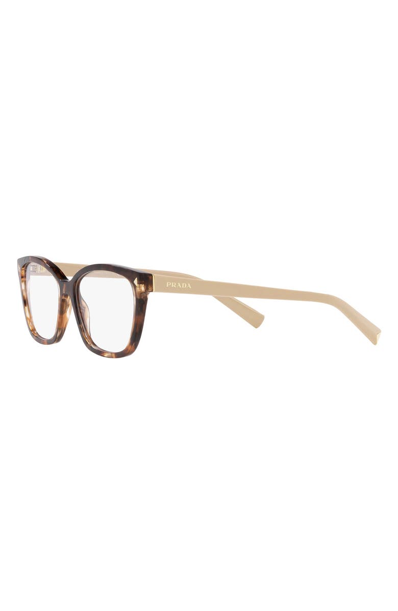 Prada 55mm Rectangular Optical Glasses, Alternate, color, Dark Havana