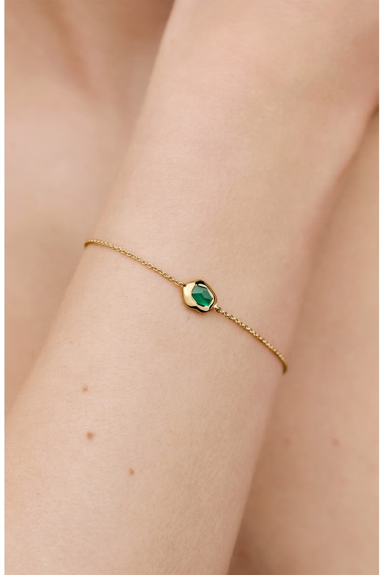 Odyssey Green Onyx Chain Bracelet, Alternate, color, 18CT GOLD VERMEIL / GREEN ONYX