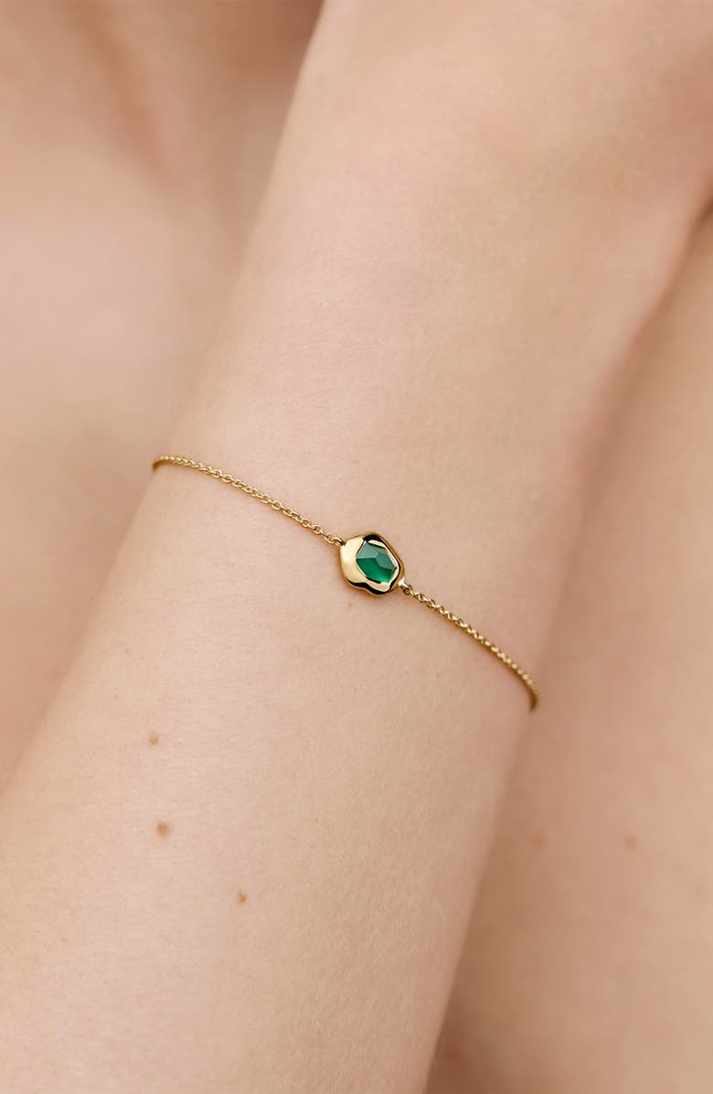 Monica Vinader Odyssey Green Onyx Chain Bracelet, Alternate, color, 18Ct Gold Vermeil / Green Onyx