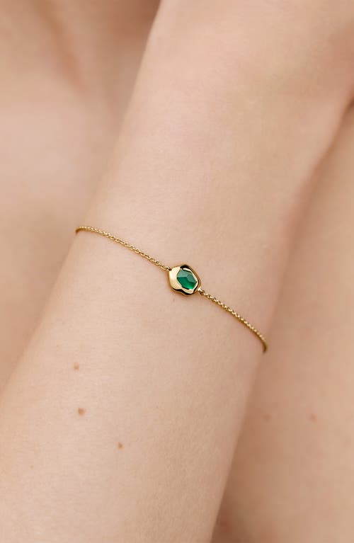 Monica Vinader Gold Odyssey Gemstone Chain Bracelet Green Onyx In Gold
