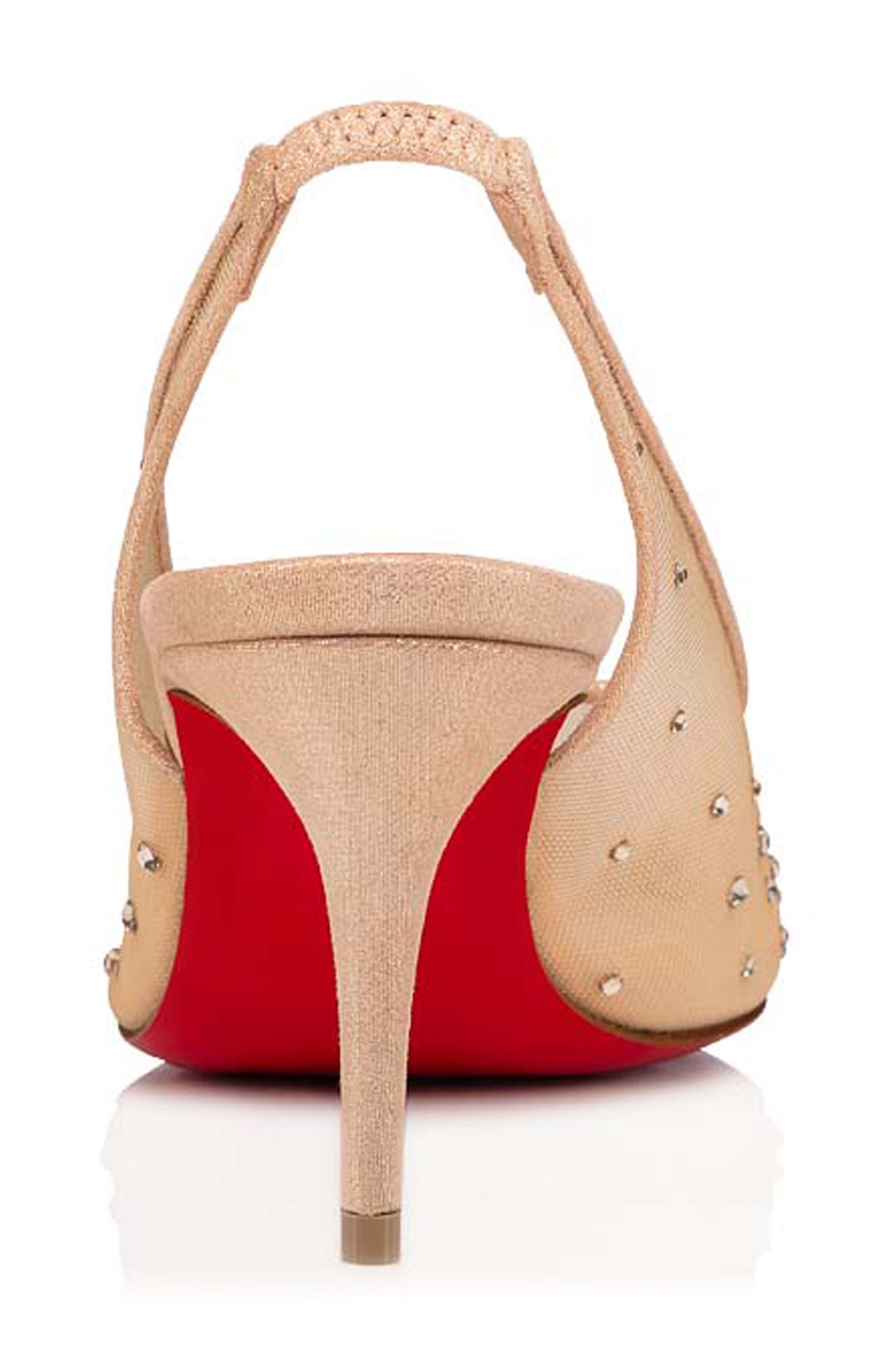 Christian Louboutin Follies Crystal Embellished Slingback Pump, Alternate, color, Silk