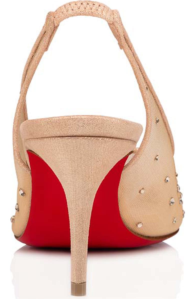 Christian Louboutin Follies Crystal Embellished Slingback Pump, Alternate, color, Silk