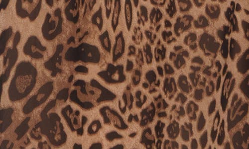 Lush Rosette Ruffle Body-con Midi Dress In Leopard