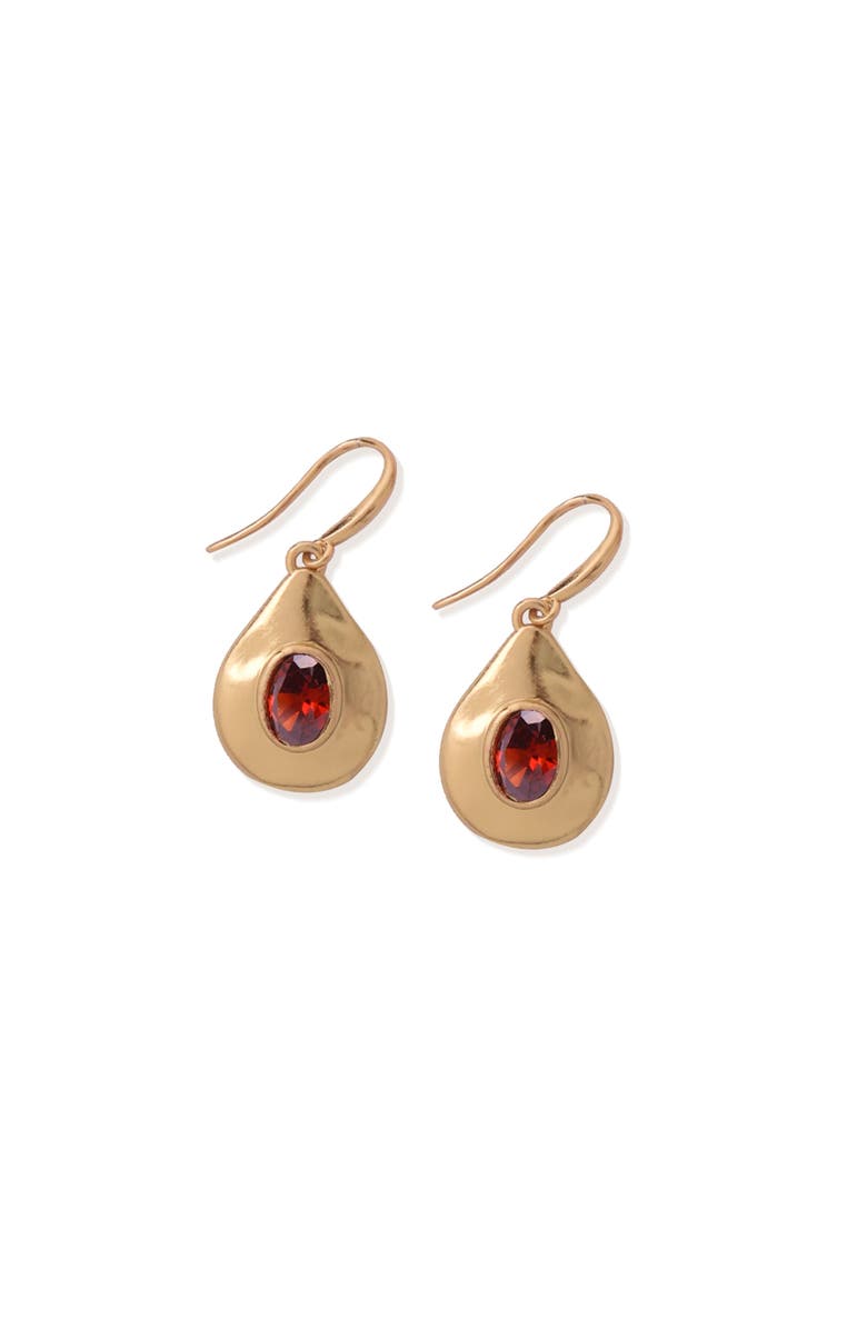 RC RETRO CHIC Fig Hook Earrings, Main, color, Red & Gold