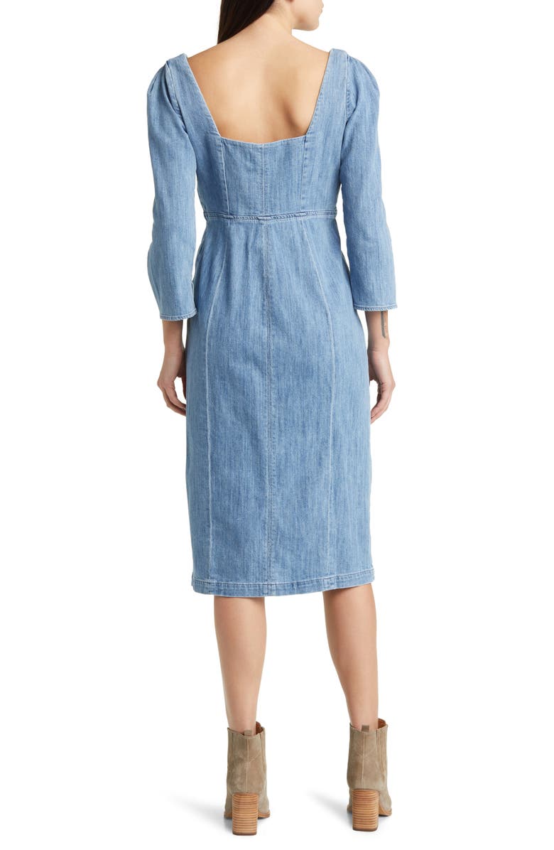 LE JEAN Tallulah Long Sleeve Denim Midi Dress, Alternate, color, 