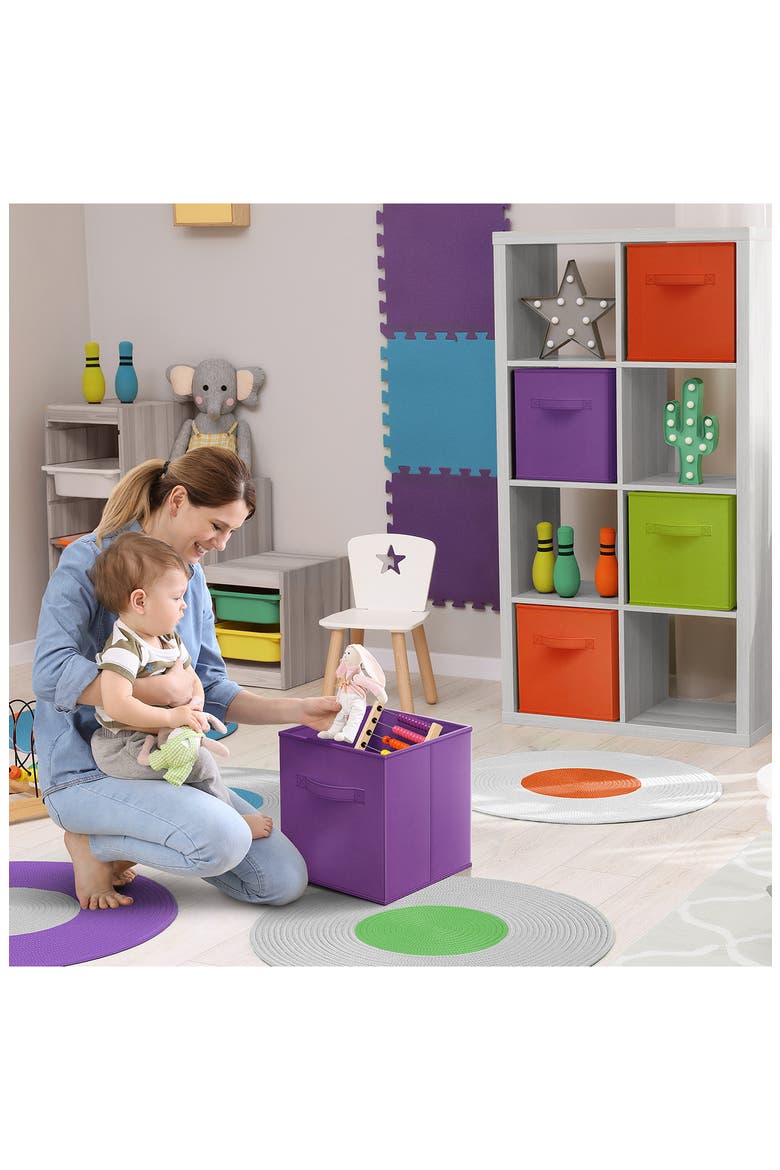 6-Pack Collapsible Storage Cube, Alternate, color, ORANGE/ GREEN/ PURPLE