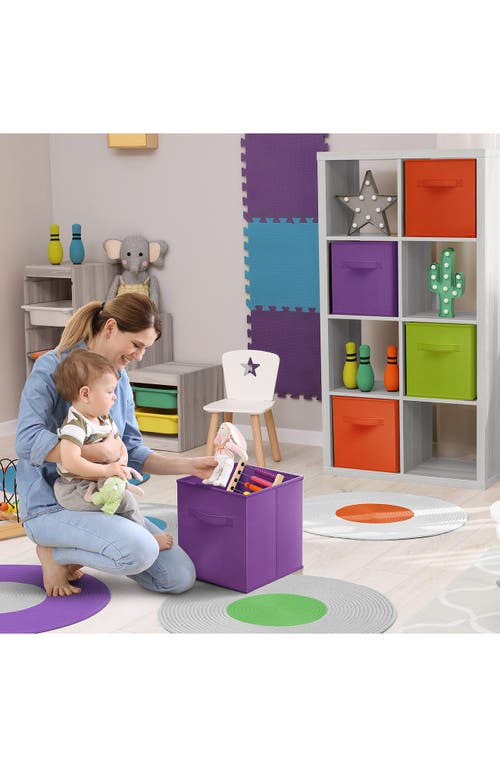 Sorbus 6-pack Collapsible Storage Cube In Orange/green/purple