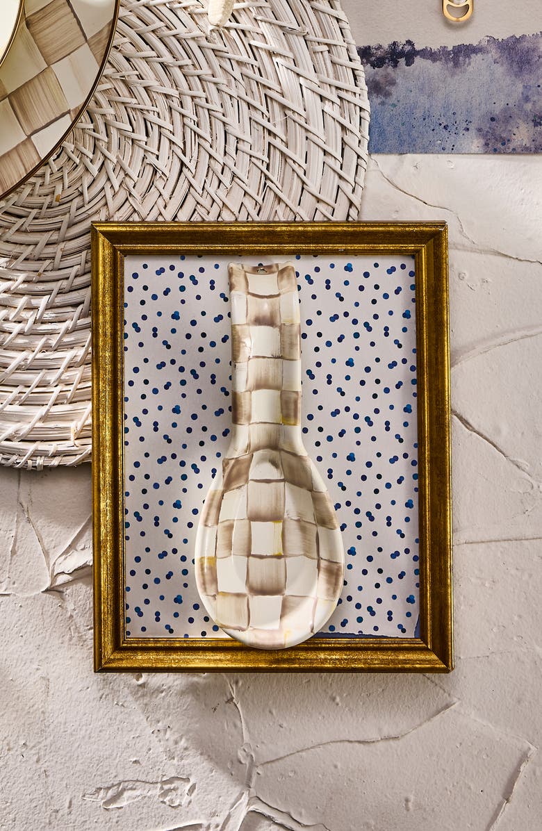 MACKENZIE CHILDS Mocha Check Spoon Rest, Alternate, color, Mocha