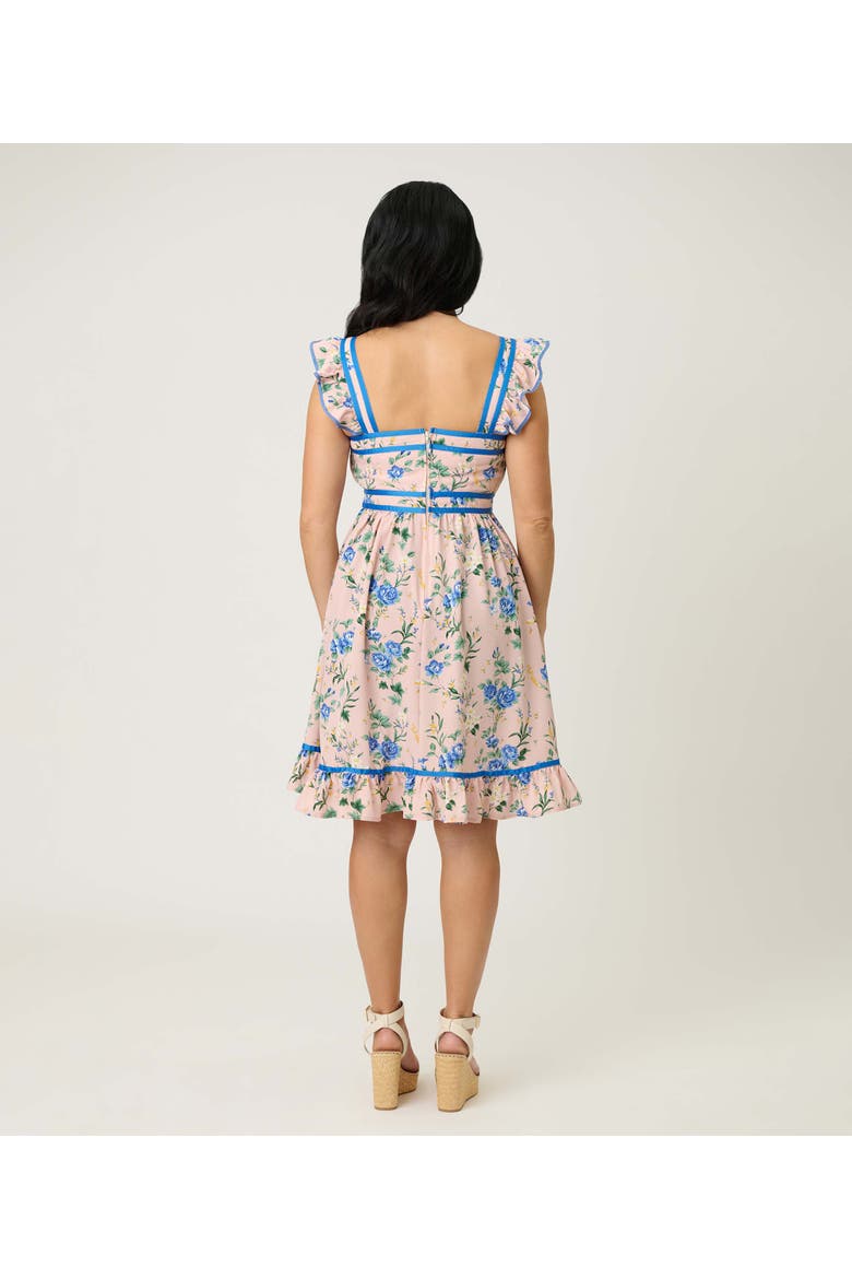 Corset Lace Fit & Flare Dress, Alternate, color, Light Pink Floral