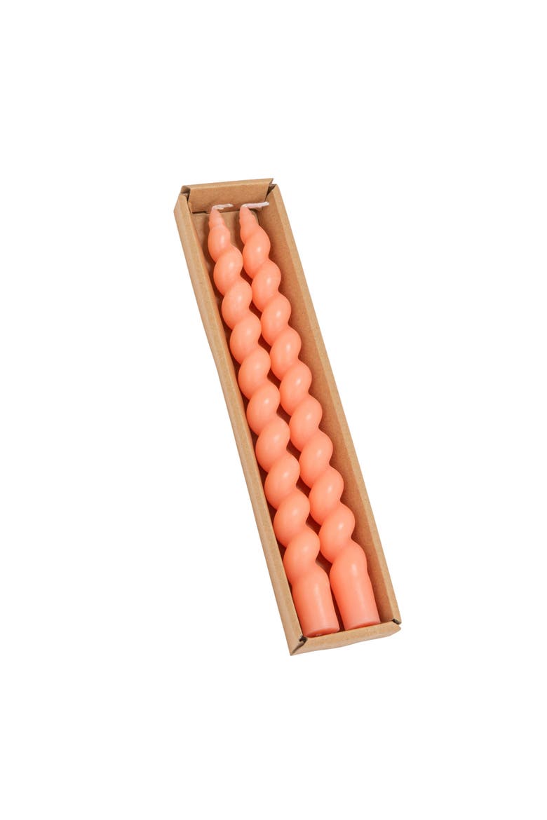 Unscented Twisted Taper Candles in Box, Main, color, Pink