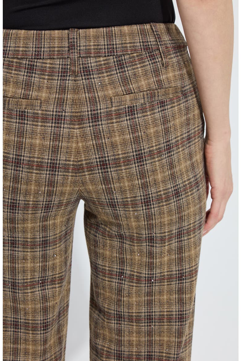 Marceline Crystal Embellished Cropped Pants, Alternate, color, BRIT BRUSHED PLAID