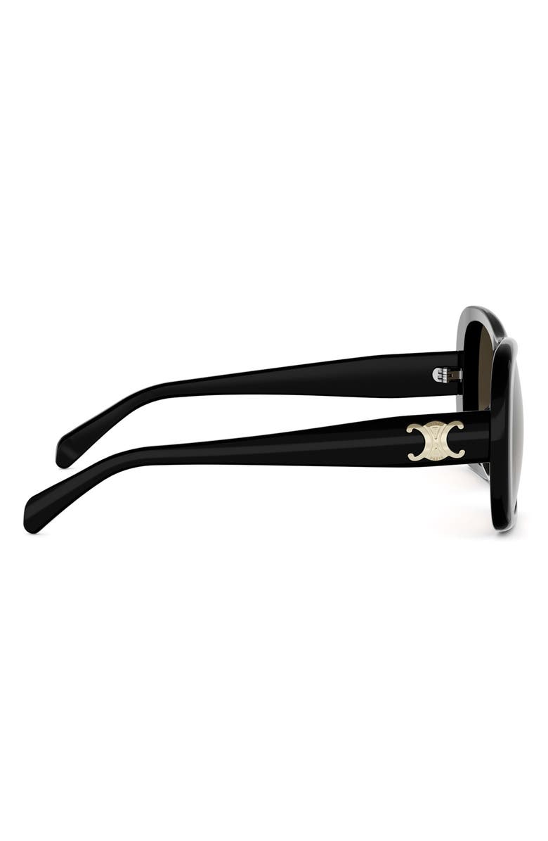 CELINE Triomphe 55mm Gradient Pilot Sunglasses, Alternate, color, Shiny Black / Gradient Brown