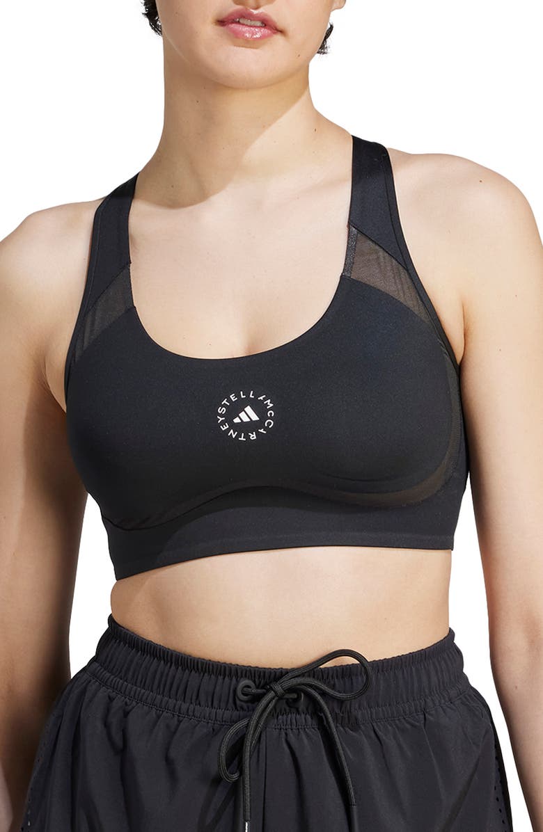 adidas by Stella McCartney HEAT.RDY Sports Bra, Main, color, Black