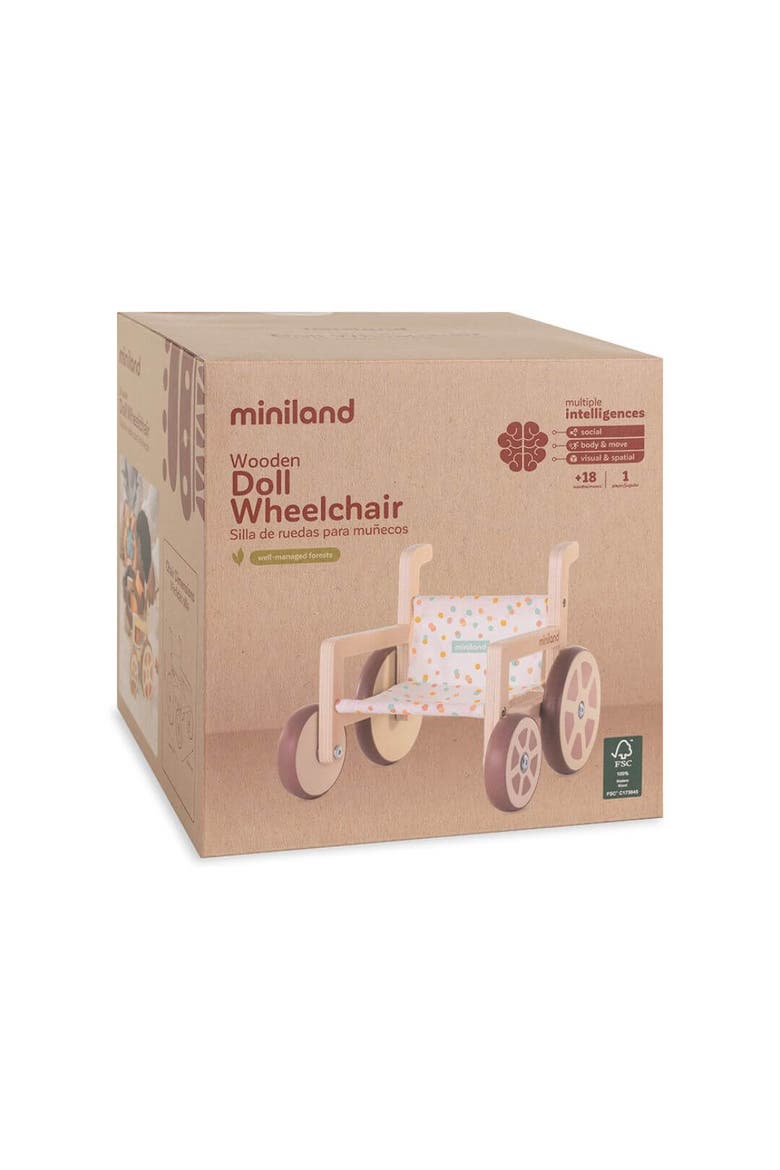 Weelchair For 15'' Dolls, Alternate, color, Beige Multi
