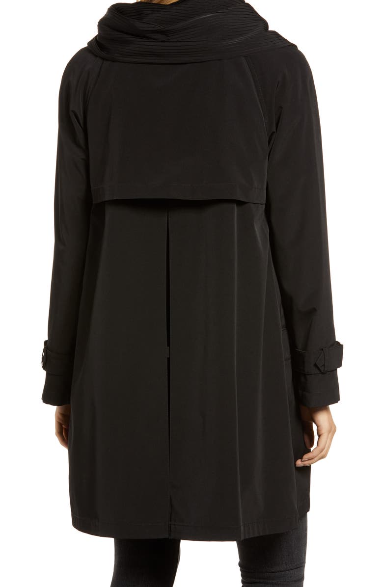 Gallery Pleated Collar Raincoat with Liner, Alternate, color,