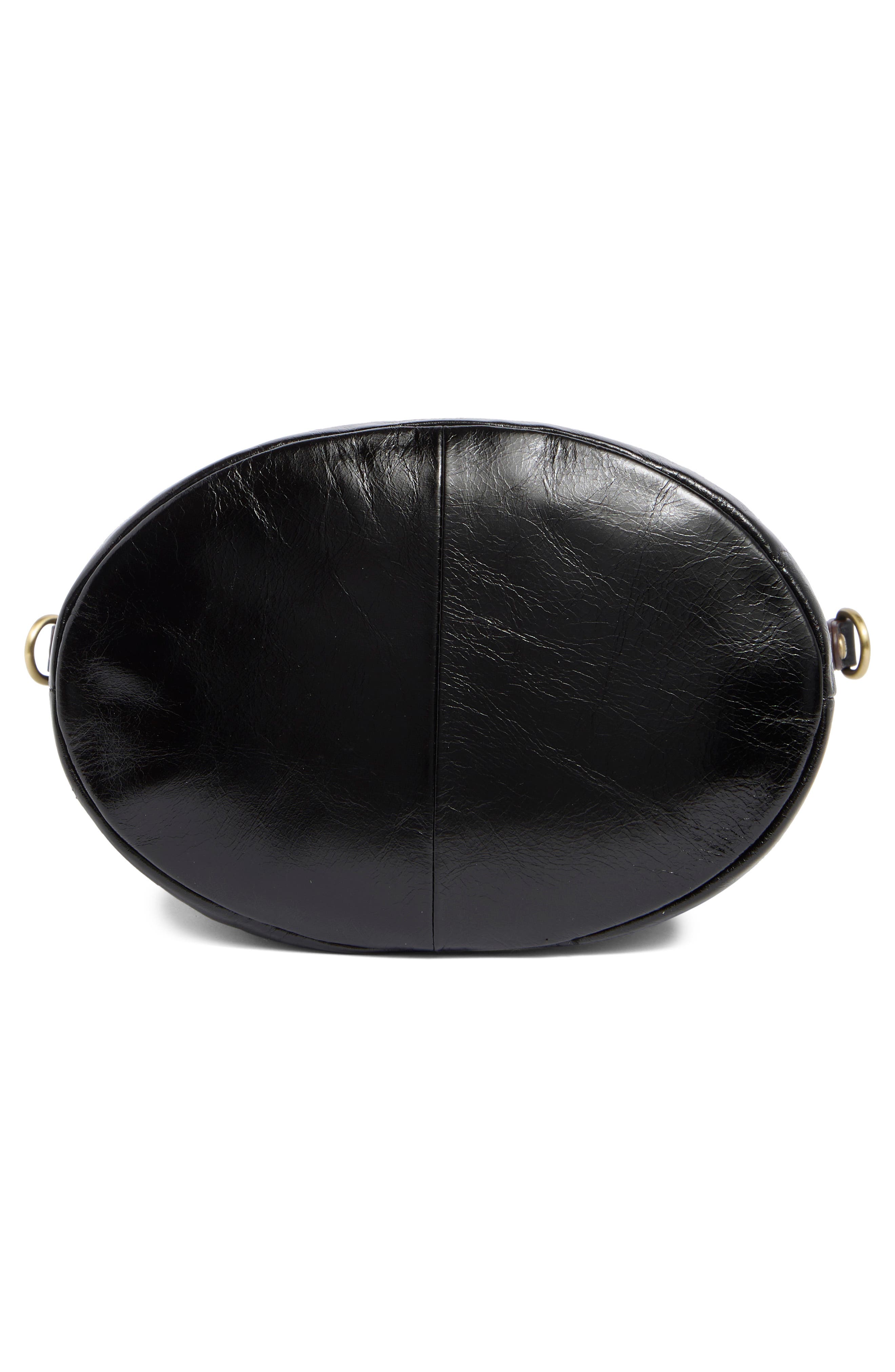 HOBO Sheila Leather Bucket Bag, Alternate, color, Black