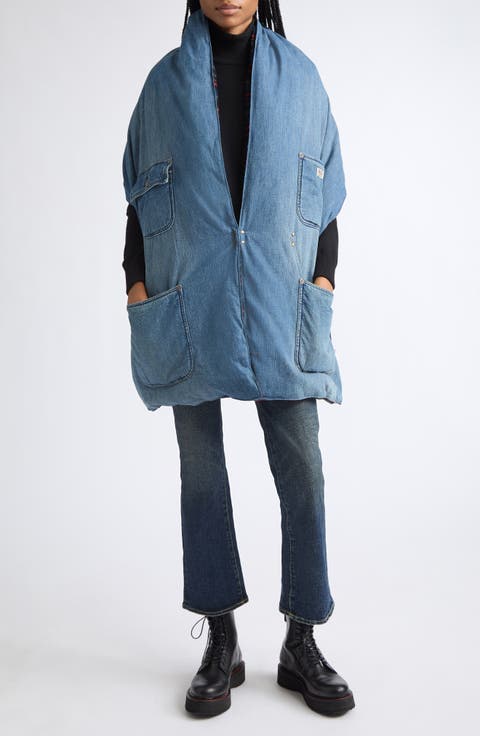Padded Cotton Denim Utility Scarf
