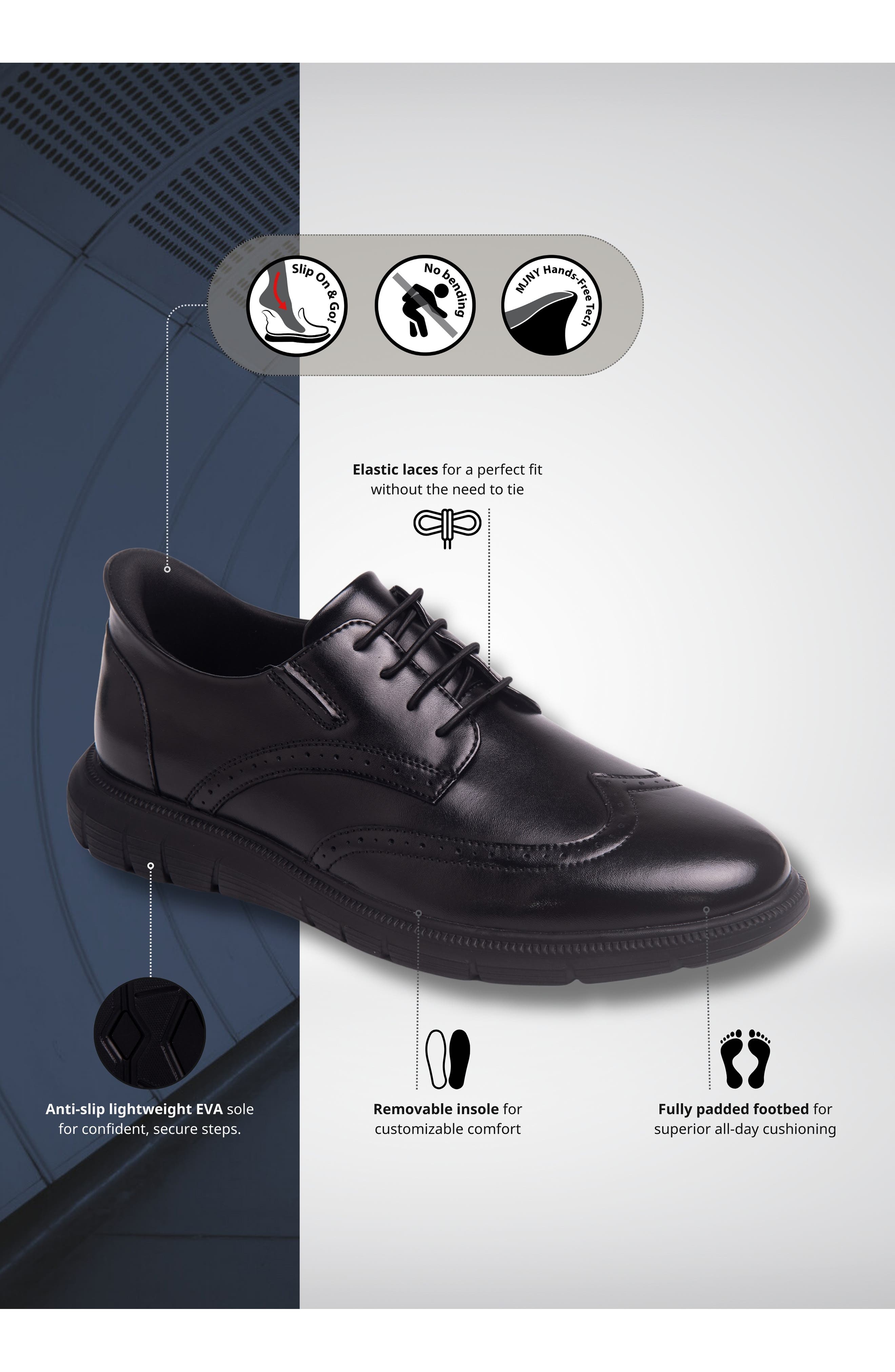 Marc Joseph New York Hill Street Wingtip Derby, Alternate, color, Black Napa Leather/Black Sole