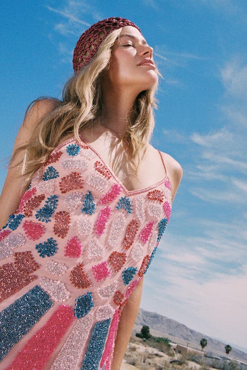 Nasty Gal Butterfly Embellished Mini Dress In Pink