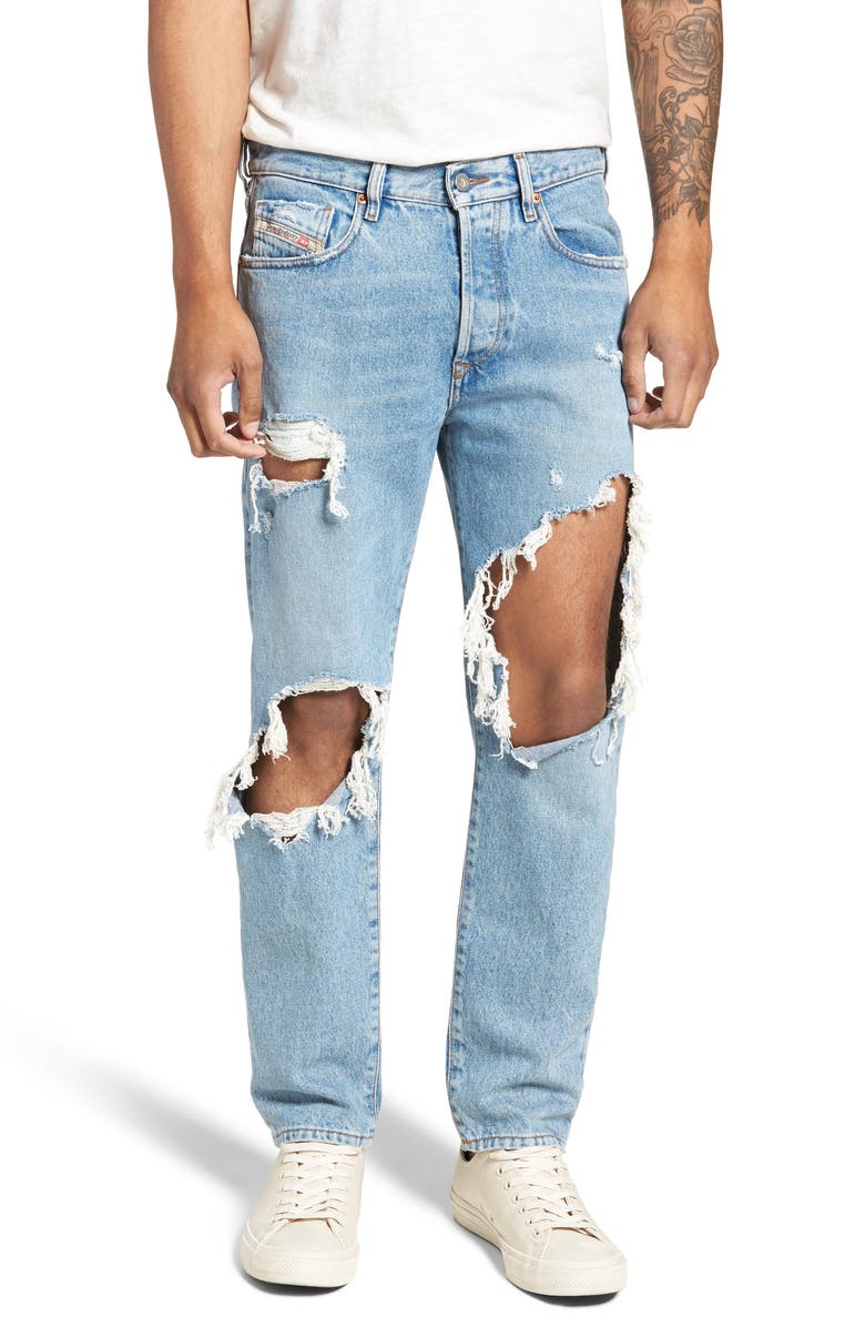 DIESEL<sup>®</sup> Mharky Slim Skinny Distressed Jeans, Main, color, 
