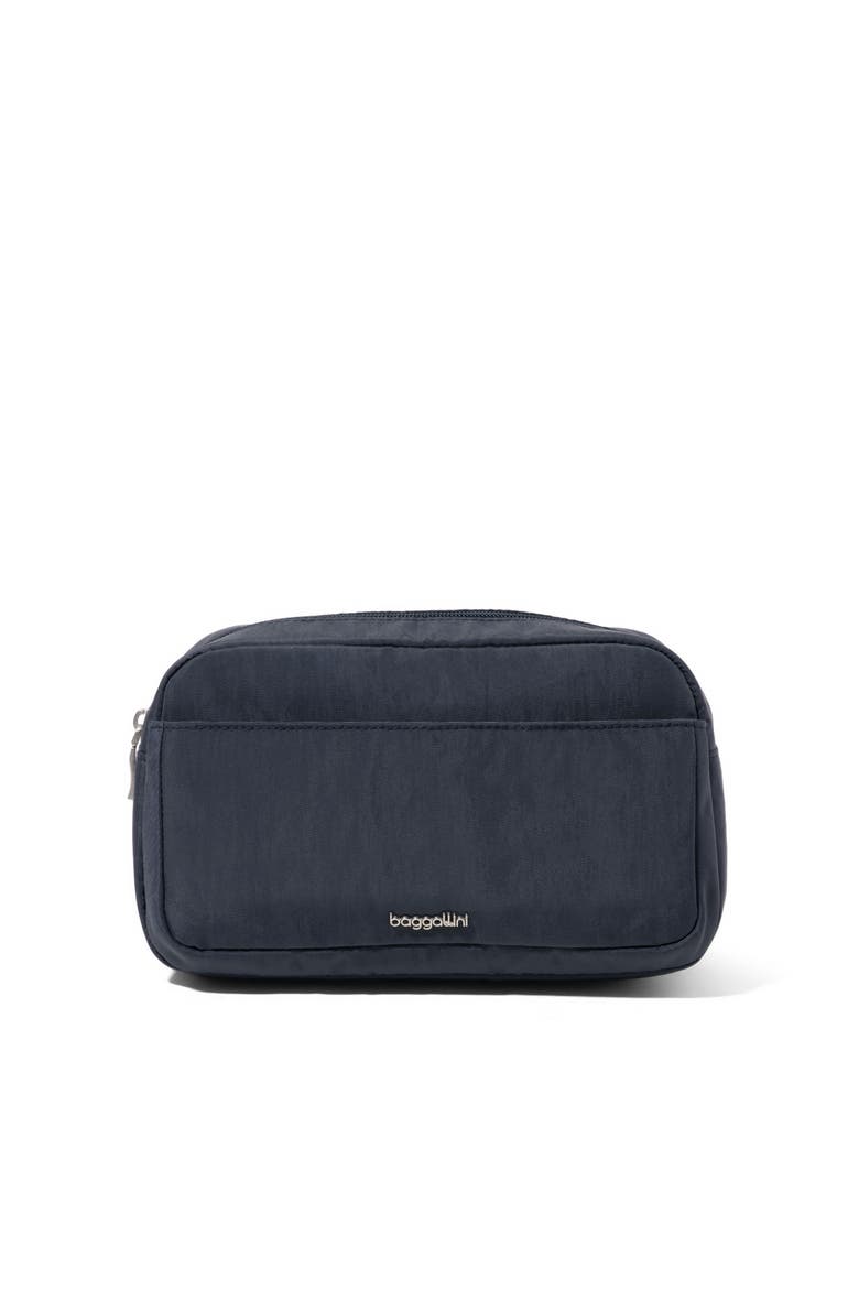 Pocket Cosmetic Bag with Brush Organization, Main, color, FRENCH NAVY