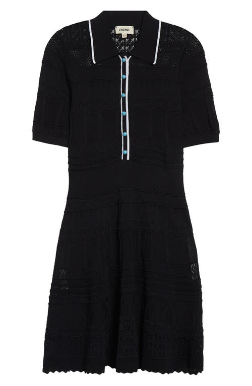 L'agence Dakoa Collared Flare Mini Dress In Black