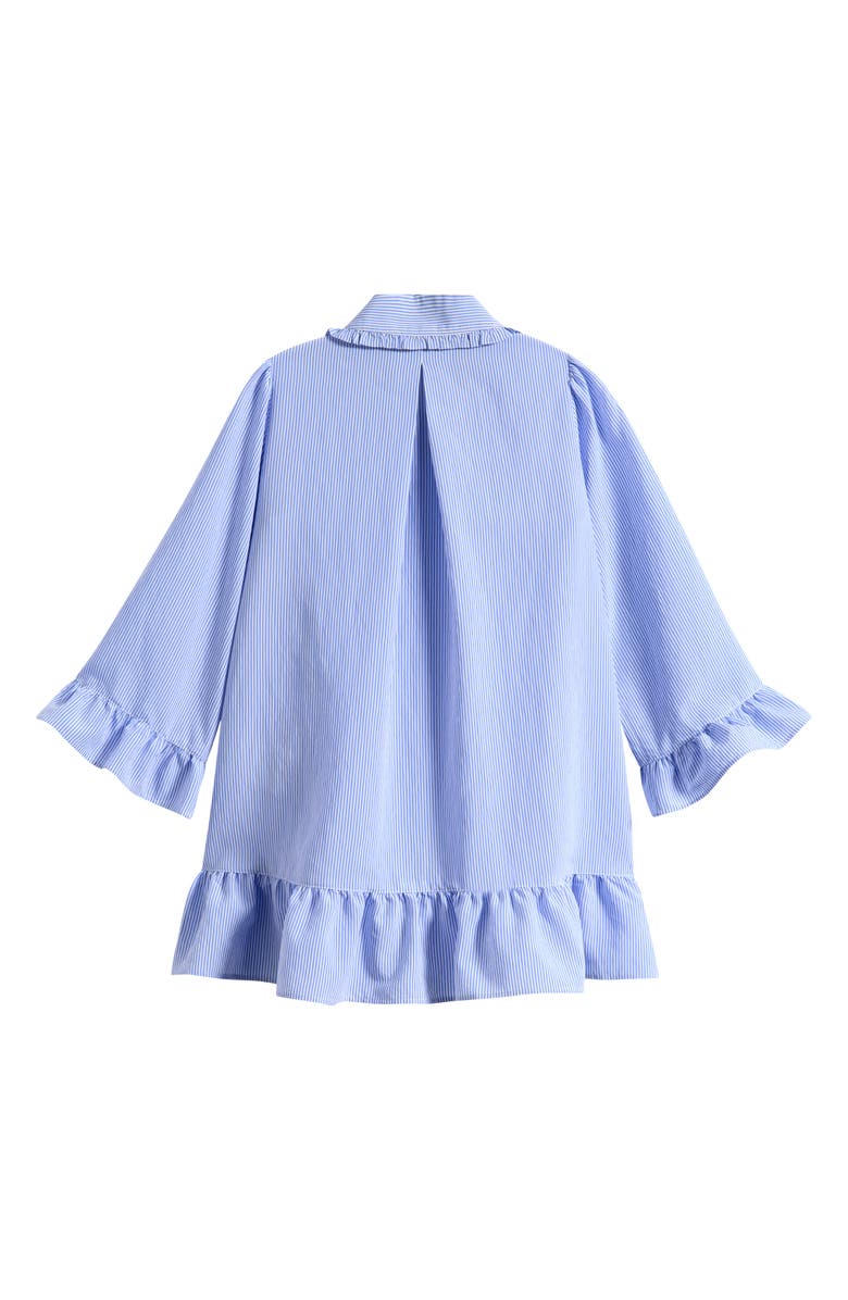 Moncler Kids' Stripe Long Sleeve Shirtdress, Alternate, color, Light Blue