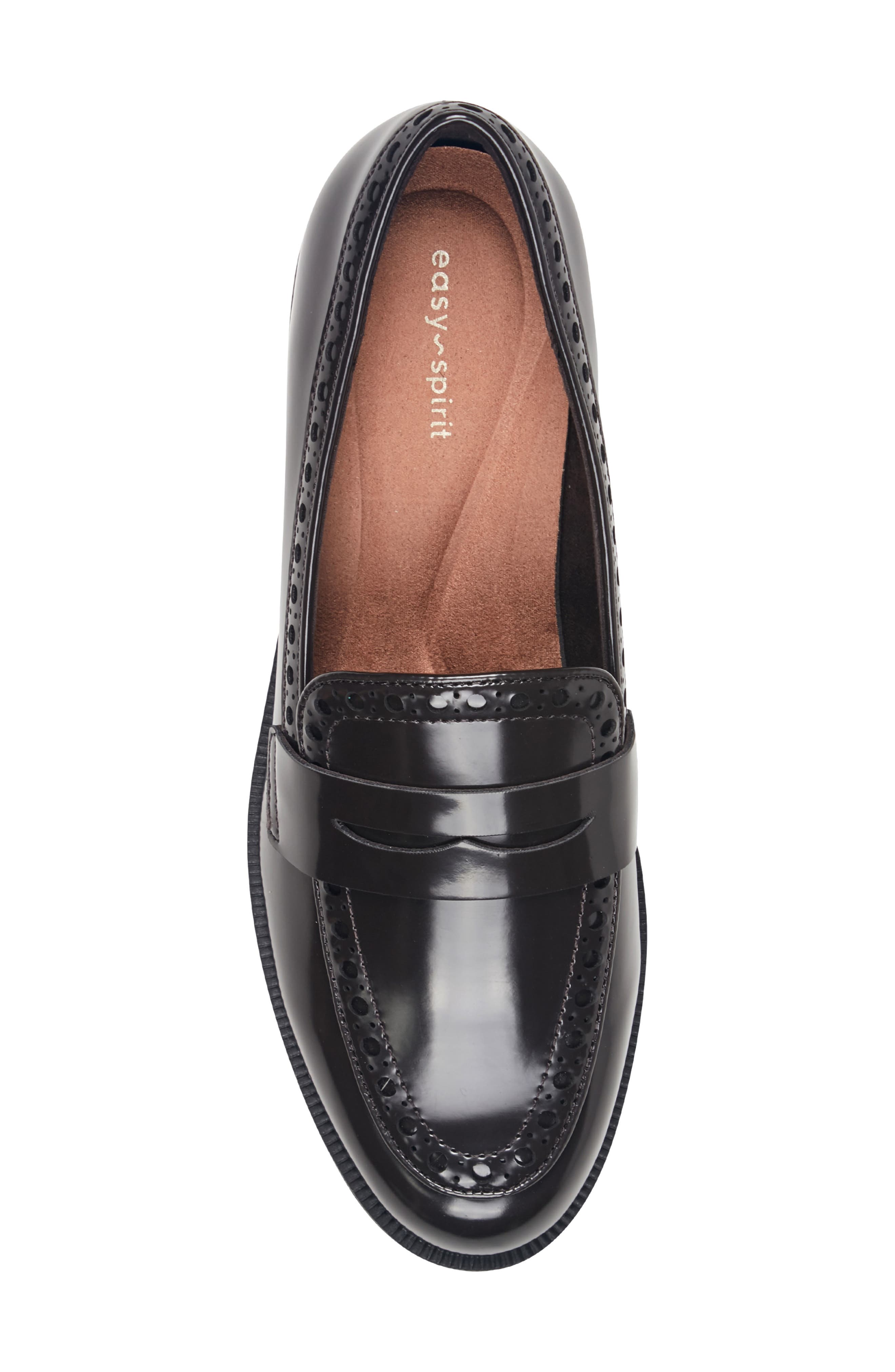 Ori Faux Leather Penny Loafer, Alternate, color, DARK BROWN