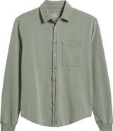 ALEX CRANE Caza Rib Organic Cotton Knit Button-Up Shirt