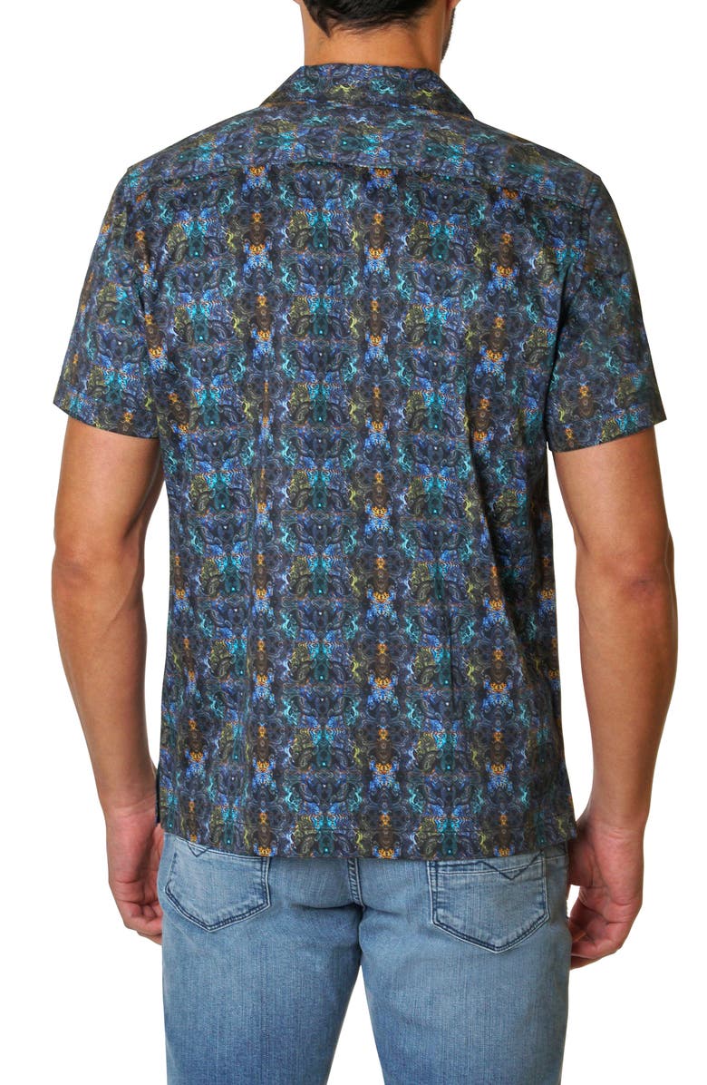 Robert Graham Massey Abstract Print Cotton Short Sleeve Shirt, Alternate, color,